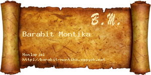 Barabit Montika névjegykártya